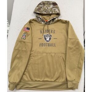 AUTHENTIC Nike Las Vegas Raiders Salute to Service Hoodie Mens 2XL Sideline RARE